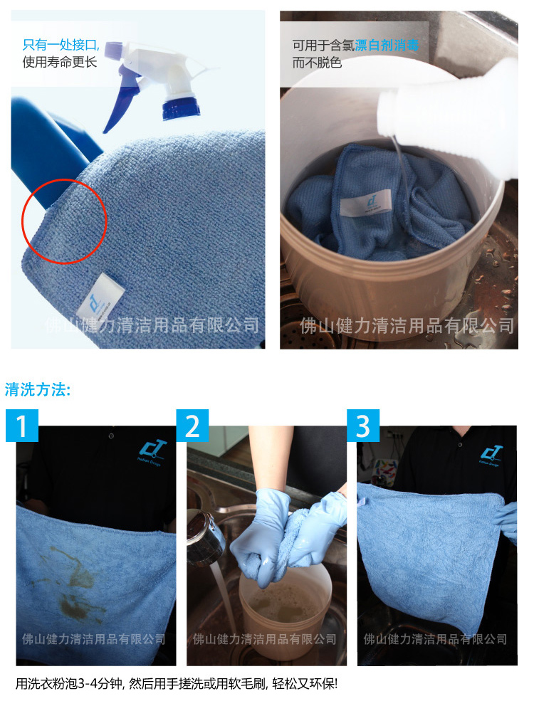 施達 微纖抹布 2條裝 35x35cm 藍色 TM-VM 303535B - Cleanic Cleaning Equipment
